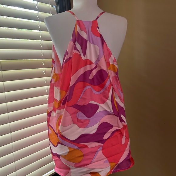 Adrienne Summer in the City Vibrant Pink and Orange Top - Picture 3 of 5